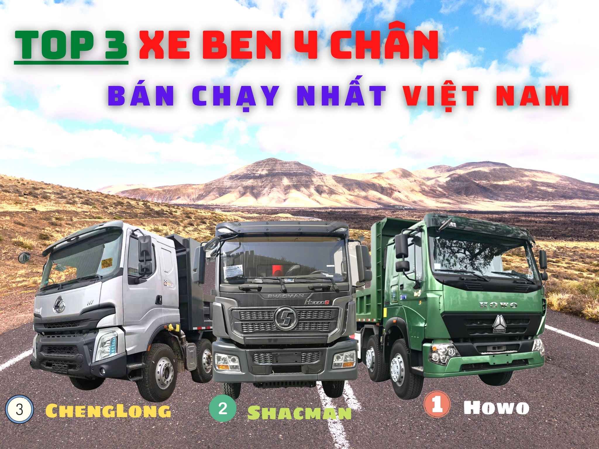 Top 3 xe ben 4 chân bán chạy nhất Việt Nam 2022
